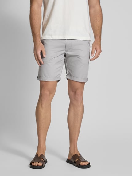 MCNEAL Slim Fit Bermudas mit Gürtel Flanell Melange 4