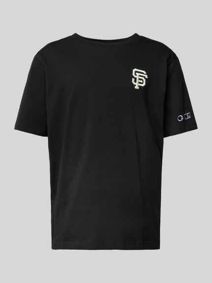 T-Shirt mit Label-Detail Shop The Look MANNEQUINE