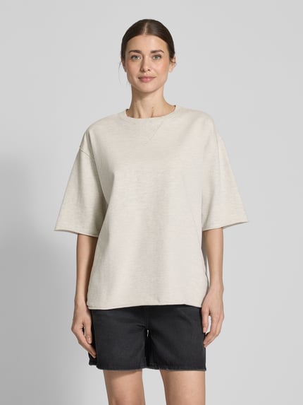 Jake*s Casual Sweatshirt met 1/2-mouwen en ronde hals Lichtgrijs gemêleerd - 4