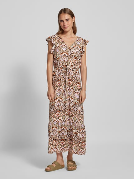 b.young Midikleid mit V-Ausschnitt Modell 'Joella' Khaki 4