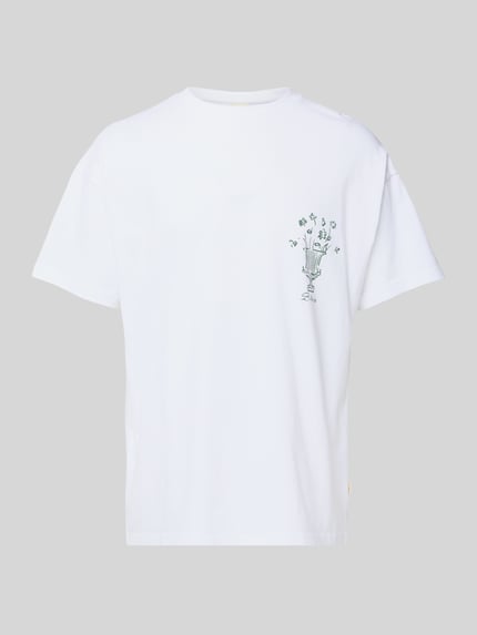 BLKVIS T-Shirt mit Motiv- und Label-Print Modell 'VASO' Weiss 2