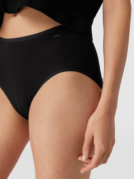 Mey Slip met labelprint, model 'Superfine' Zwart - 3