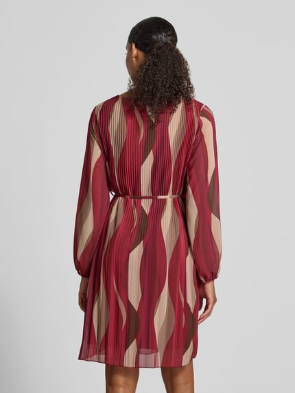 ZABAIONE Knielanges Kleid mit Bindegürtel Modell 'Sa44raa' Bordeaux 5