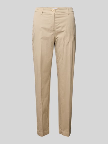 Produktfoto, Stoffhose mit Bügelfalte Modell 'KRISS' von Raffaello Rossi in Beige aus Baumwoll-Mix mit Stretch, Straight Fit, glatte Textur.