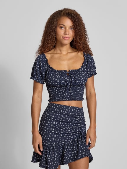 ONLY Regular Fit Top mit Allover-Muster Modell 'HILLARY' Marine 4
