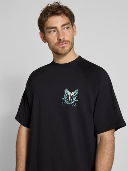Carlo Colucci Oversized T-shirt met labelprint Zwart - 3