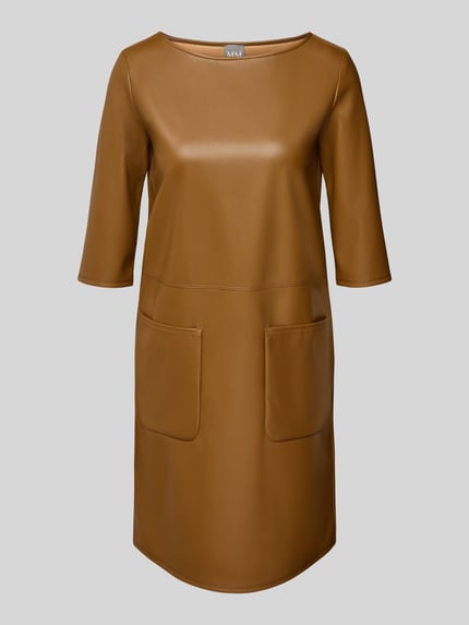 MM by Max Mara Schmales Kleid in Kunstleder Optik Cognac 2