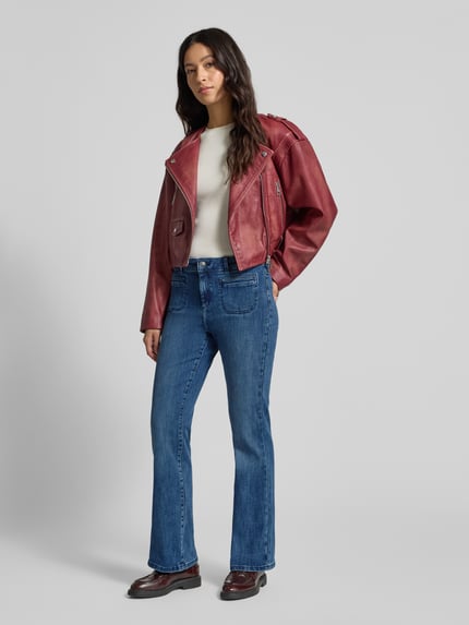 Christian Berg Woman Bootcut fit jeans met riemlussen Marineblauw gemêleerd - 1