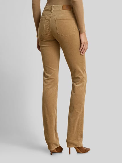 Lauren Ralph Lauren Spodnie z prostymi nogawkami z mieszanki bawełny Camel 5