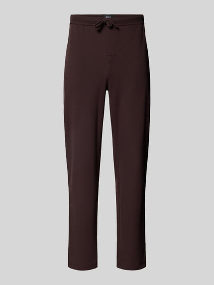BOSS Regular Fit Sweathose aus Baumwoll-Mix Dunkelbraun 1
