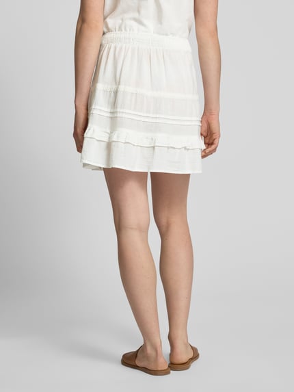 VERO MODA Uitlopende minirok van puur katoen, model 'PRETTY' Wit - 5
