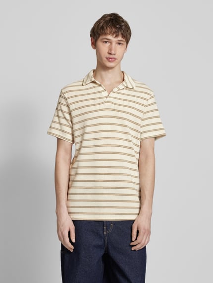 ONLY & SONS Regular Fit Poloshirt mit Strukturmuster Modell 'IAN' Beige 4