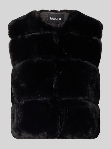 b.young Regular fit gilet van imitatiebont, model 'Askana' Zwart - 2