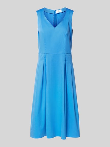 ROBE LÉGÈRE Knielanges Kleid mit V-Ausschnitt Bleu 2
