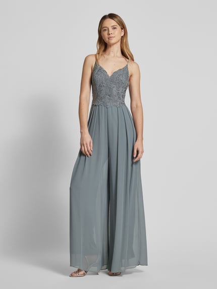 Laona Jumpsuit mit Spitzenbesatz Mittelgrau 4