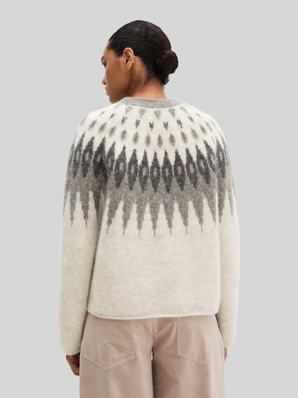Marc O'Polo Pullover aus Wolle Alpaka mit Jacquard-Strick Beige 5