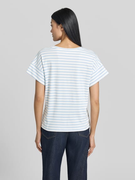 s.Oliver RED LABEL Relaxed Fit T-Shirt aus reiner Baumwolle Hellblau 5