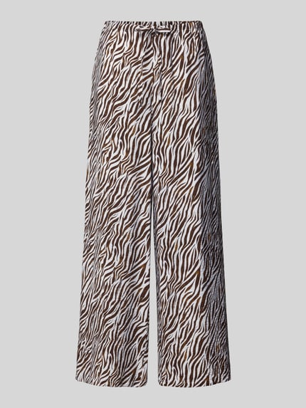 Broek van viscosemix in allover-look model 'Mele' Shop The Look MANNEQUINE