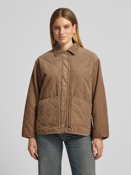 OPUS Regular Fit Kurzmantel aus reiner Baumwolle Modell 'Hekordi' Taupe 4