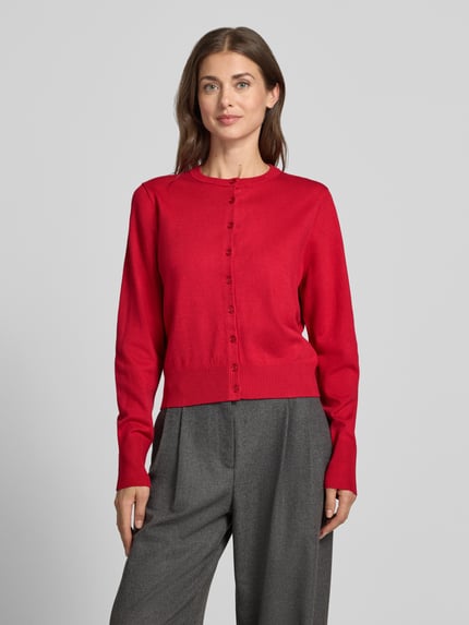 Jake*s Collection Cardigan mit durchgehender Knopfleiste Kirsche 4