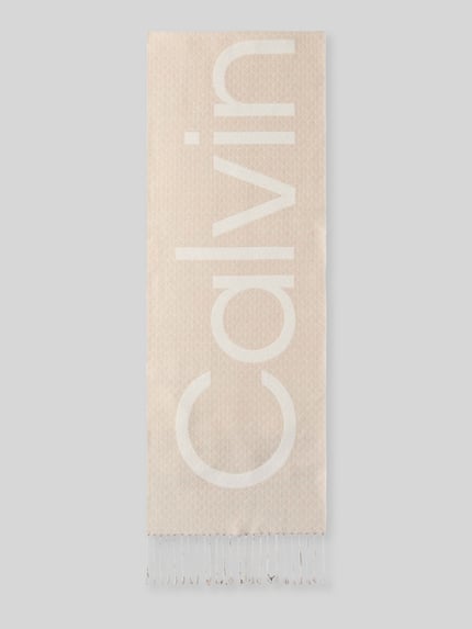 CK Calvin Klein Szal z mieszanki wełny Beżowy 1