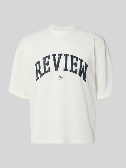 REVIEW T-Shirt aus Mesh mit Logo-Print Offwhite 2