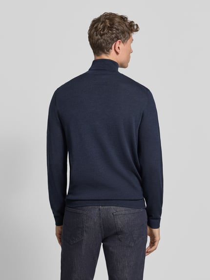 Fynch-Hatton Rollkragenpullover mit Label-Stitching Marine 5