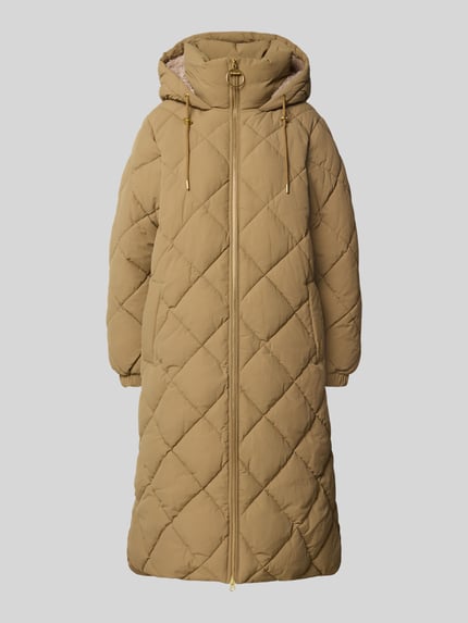 Barbour Regular fit gewatteerde lange jas in kreuklook, model 'KIRKTON' Beige - 2