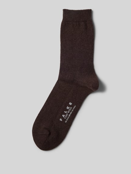 FALKE Sokken met hoogwaardige mix van wol en kasjmier, model 'COSY WOOL' Donkerbruin - 1