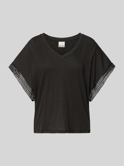 ICHI T-shirt met V-hals, model 'HOLYA' Zwart - 2