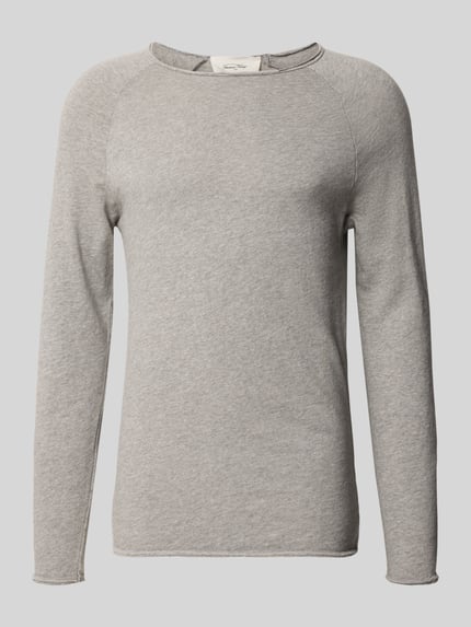 Produktfoto, Regular Fit pullover met ronde hals model 'Sonoma' van American Vintage in lichtgrijs, puur katoen, ruglengte maat M 66 cm