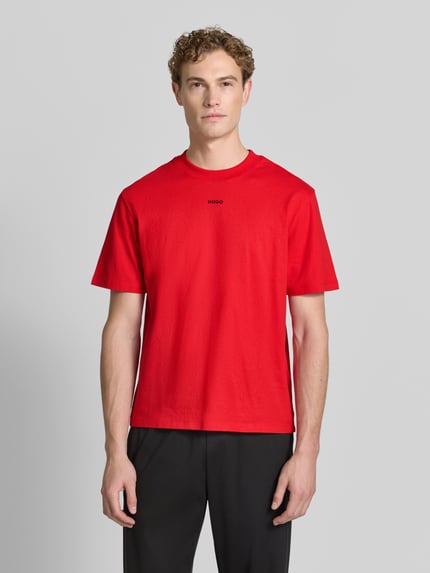 HUGO Regular Fit T-Shirt aus reiner Baumwolle Modell 'DAPOLINO' Rot 4