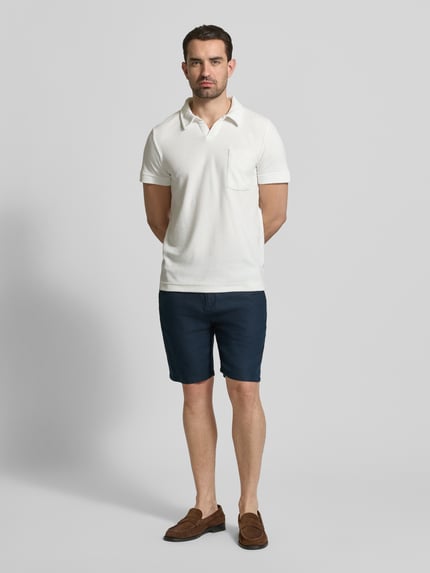 Lindbergh relaxed fit poloshirt met V-hals Offwhite - 1