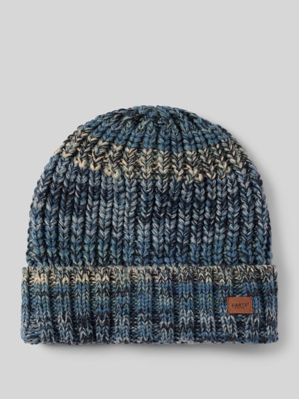 Produktfoto, Mütze mit Label-Patch Modell 'AKOTAN BEANIE' von BARTS, mehrfarbig, Strickoptik, Melange, Strukturmuster, Rippstrick.