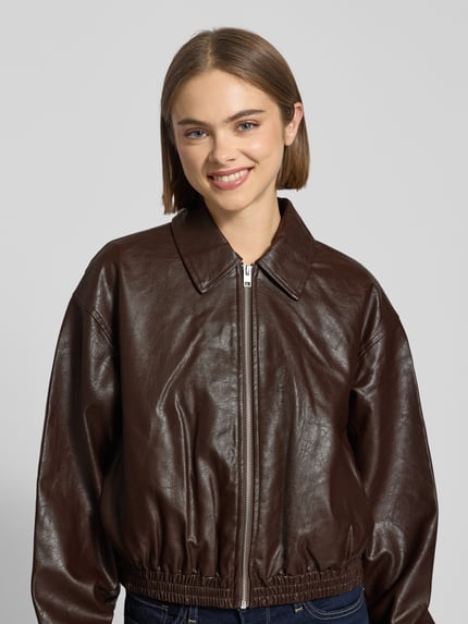 JJXX Jacke in Leder-Optik Modell 'JODY' Dunkelbraun 3