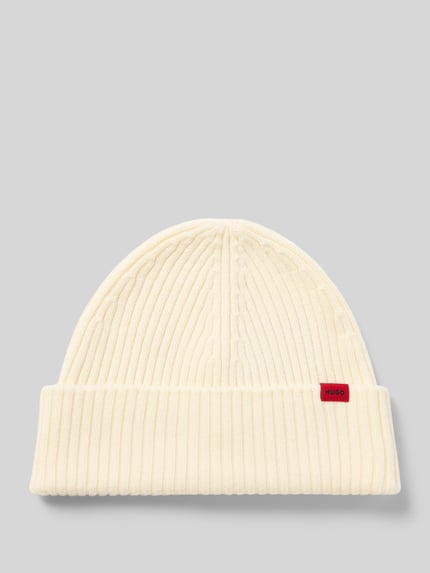 HUGO Mütze mit Label-Patch Modell 'Xola' Offwhite 1