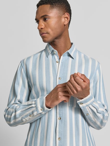 Tom Tailor Regular Fit Freizeithemd aus reiner Baumwolle Rauchblau 3