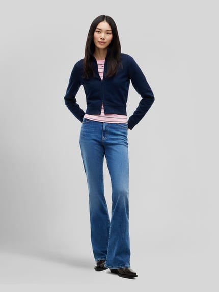 Tommy Jeans Regular Fit Sweatjacke aus Baumwoll-Mix Marine 1
