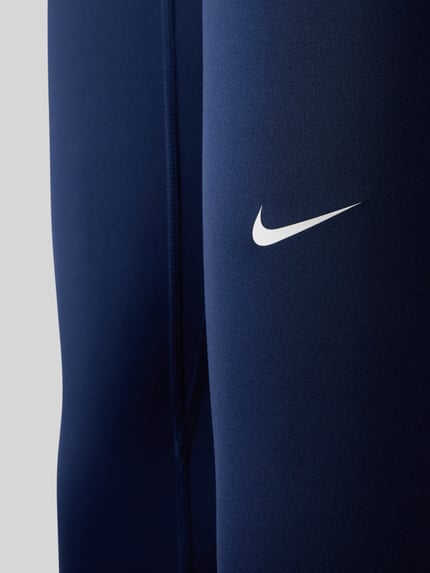 Productfoto, Slim Fit Leggins met Logo-Print van NIKE TRAINING in elastische materiaalmix, slim fit, logoprint, elastische band, donkerblauw met witte details