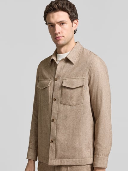 CINQUE Regular Fit Hemdjacke mit Brusttaschen Modell 'MULTI' Beige 3