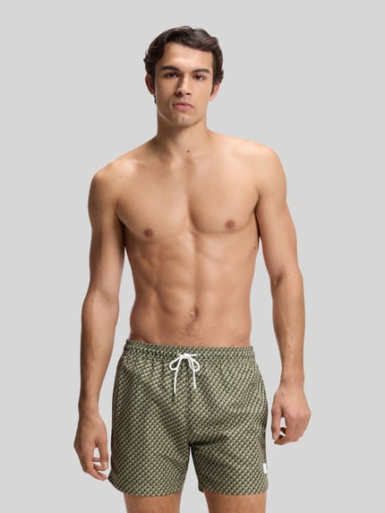 BOSS Regular Fit Badeshorts mit Logo-Patch Modell 'VIBE' Beige 3