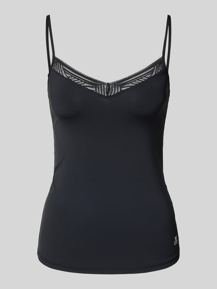Marc O'Polo Shaped Fit Trägertop mit Spitzenbesatz Black 1