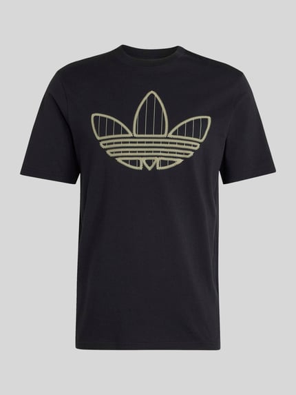 adidas Originals Regular Fit T-Shirt aus reiner Baumwolle Modell 'TREFOIL INFILL' Black 2