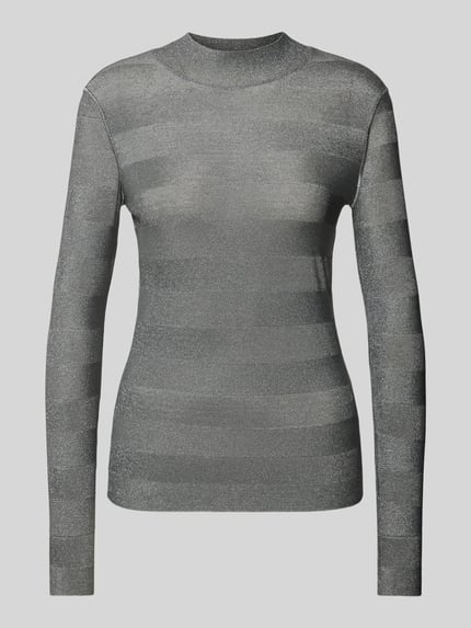 Emporio Armani Strickpullover mit Effektgarn Hellgrau 2