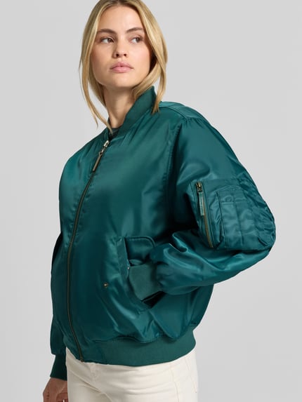 Anine Bing Bomberjacke mit Pattentaschen Gruen 3