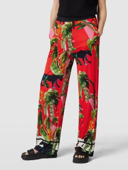 Marc Cain Broek met all-over motief Rood - 4