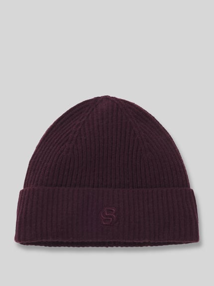 BOSS Czapka beanie z mieszanka wełny i kaszmiru model 'LEAH' Bordowy 2