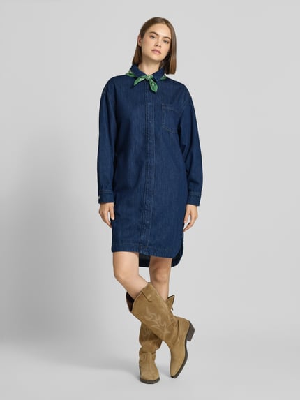 Marc O'Polo DENIM Figurumspielendes Jeanskleid aus Baumwoll-Viskose-Mix Jeansblau 1