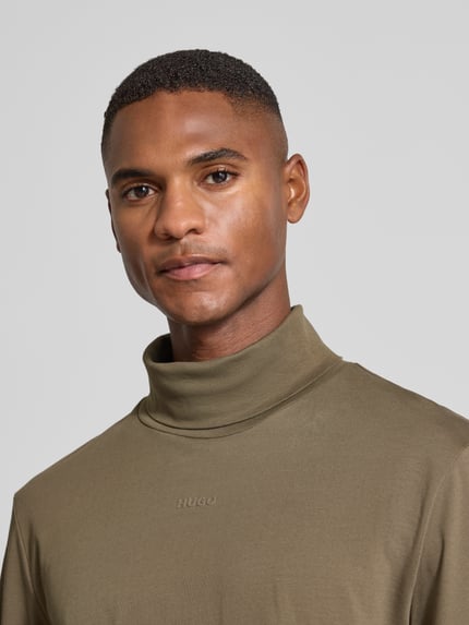 HUGO Regular Fit Rollkragenpullover aus reiner Baumwolle Modell 'DAPOROLLO' Mittelgrau 3