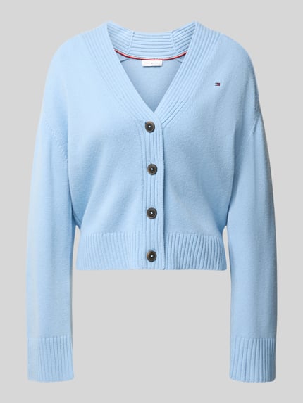 Tommy Hilfiger Cardigan aus Wolle mit Logo-Detail Hellblau 1